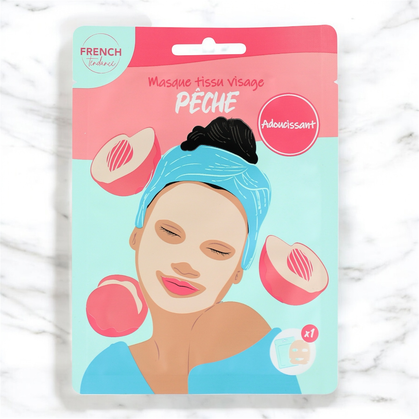 Masque Visage en tissus - Pêche