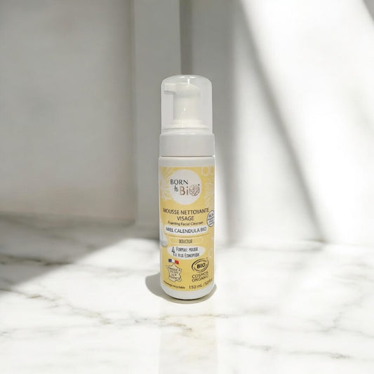 Mousse Nettoyante Visage Miel Calendula - Certifiée bio